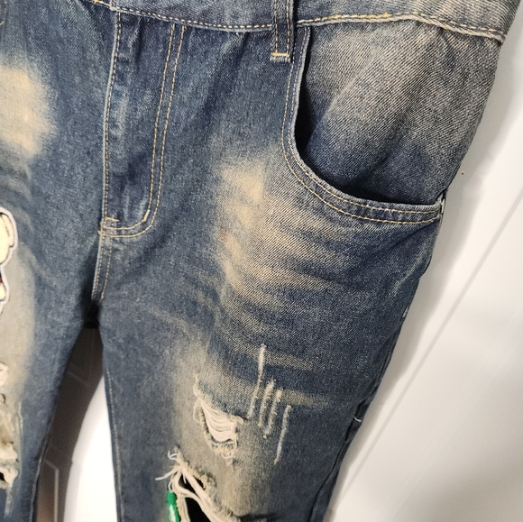 Men's UnNamed Brand Patch Jeans  Size 36 - Picture 5 of 7